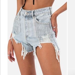 ADIKA shorts with rhinestone! NEW WITH TAGS!!